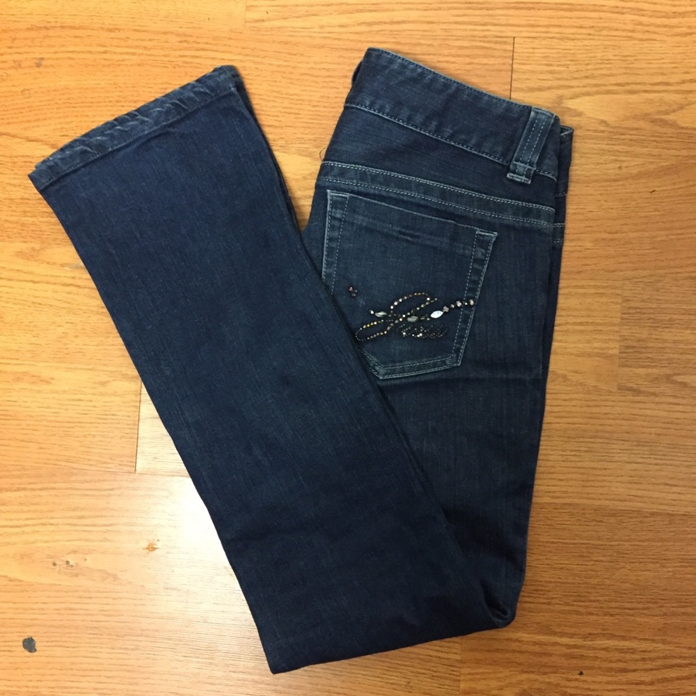 Women’s guess bootcut blue jeans size 27 stones